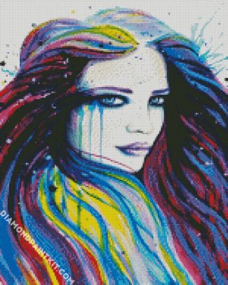 Splatter Colorful Lady diamond painting