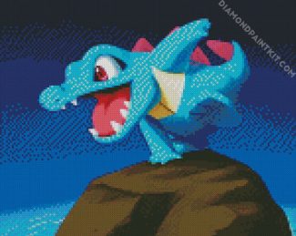 Totodile Pokemon Illustration diamond painting