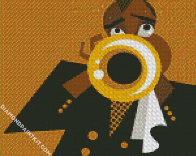 Trumpet Player Illustration diamond painting