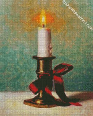 Vintage White Candle diamond painting