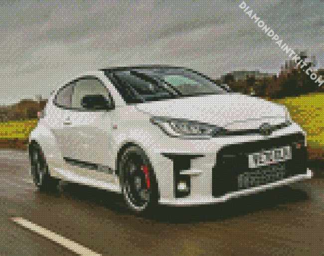 White Toyota Yaris diamond painting