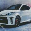 White Toyota Gr Yaris diamond painting