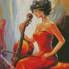 Woman Playing Violoncello diamond painting