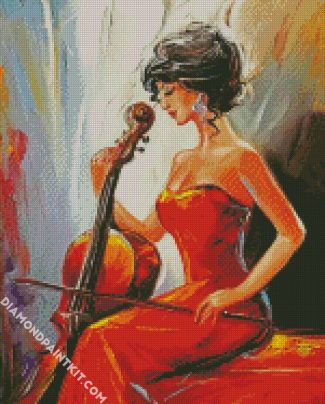 Woman Playing Violoncello diamond painting