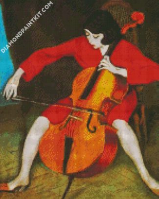 Woman Playing Violoncello Art diamond painting