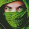 Woman With Green Veil And Eyes diamond painting