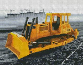 Yellow Bulldozer diamond painting