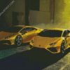 Yellow Lamborghini Huracan diamond painting