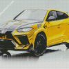 Yellow Lamborghini Urus diamond painting