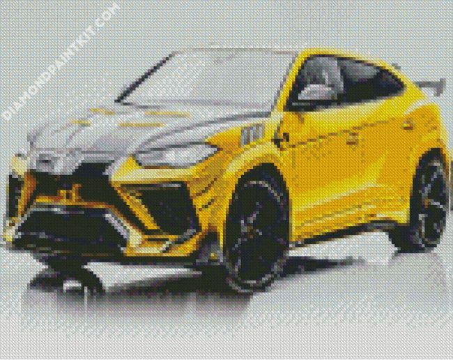 Yellow Lamborghini Urus diamond painting