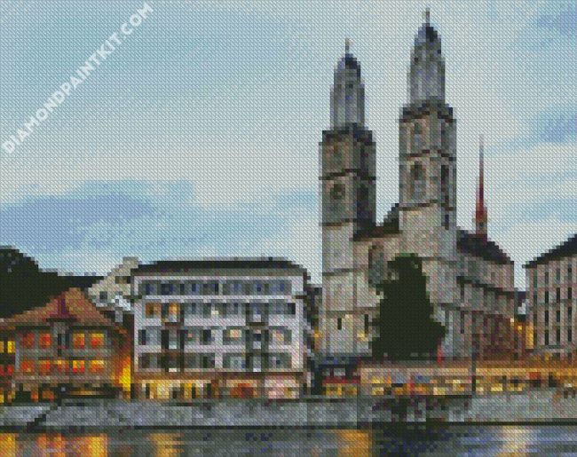 Zurich Grossmunster diamond painting