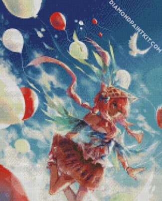 Anime Girl Balloons diamond painting