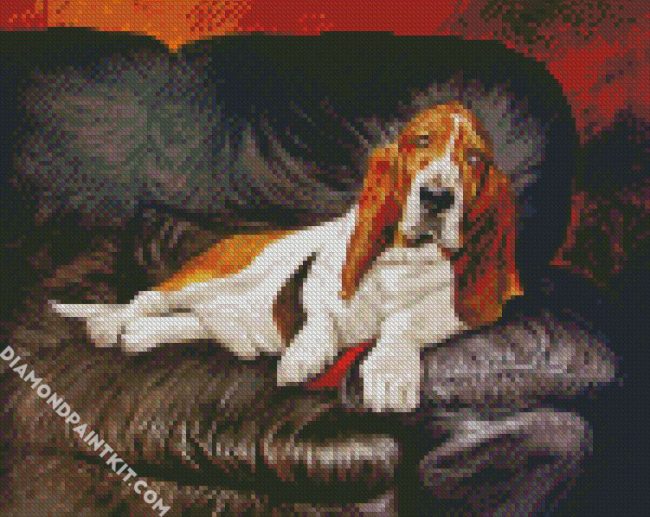 Basset Hound Dog diamond painting