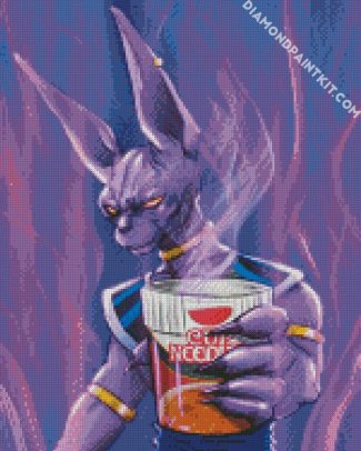 Beerus Drinking Coffee diamond painting