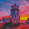 Belem Tower At Sunset diamond painting