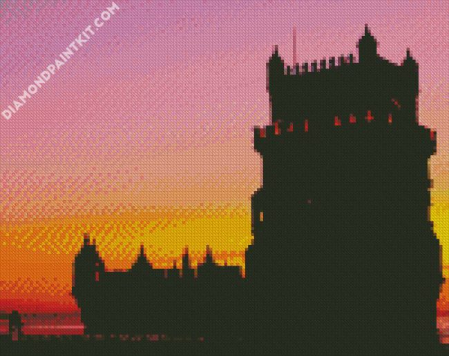 Belem Tower Silhouette diamond painting