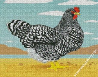 Black And White Hen diamond painting