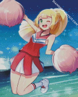 Blonde Anime Girl Cheerleader diamond painting