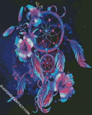 Blue And Violet Dream Catcher diamond painting