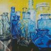 Blue Glass Bottles diamond painting