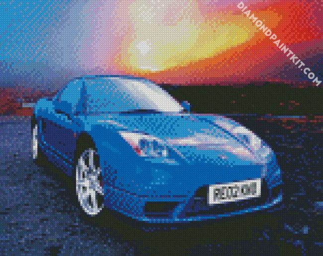 Blue Honda Car diamond painting