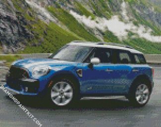 Blue Mini Cooper diamond painting