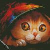 Cat Under Blanket diamond painting