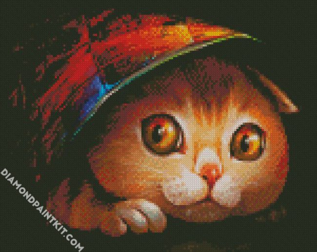 Cat Under Blanket diamond painting