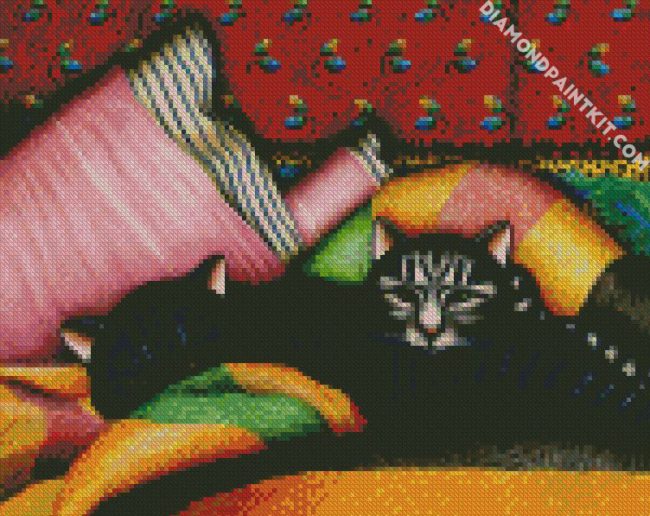 Cats In Blanket diamond painting