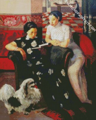 Chinese Women Reading diamond painting