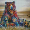 Colorful Bears Family diamond painting