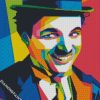 Colorful Charlie Chaplin diamond painting