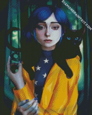 Coraline And Black Cat diamond painting