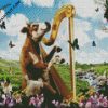 Cow Playing Harp diamond painting