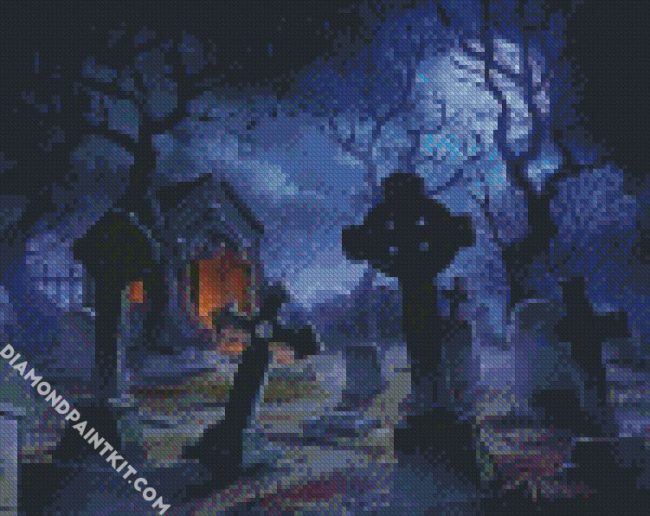 Creepy Cemetery diamond painting