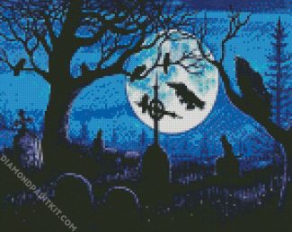 Crows In Graveyard diamond painting