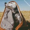 Dog In Blanket diamond painting