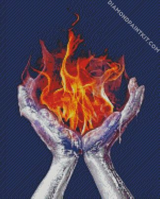 Fire Hands diamond painting