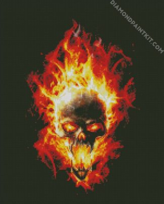 Flaming Skull Head diamond painting