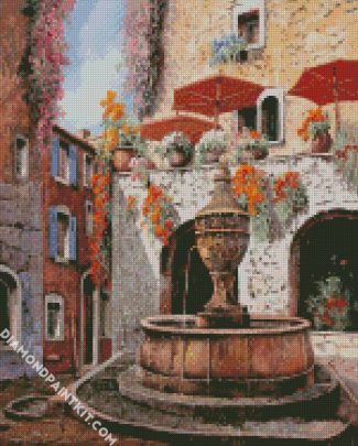 France St Paul De Vence Fountain diamond painting