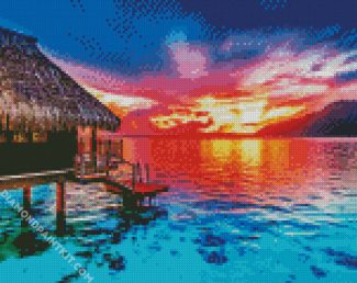 Fuji Island At Sunset diamond painting