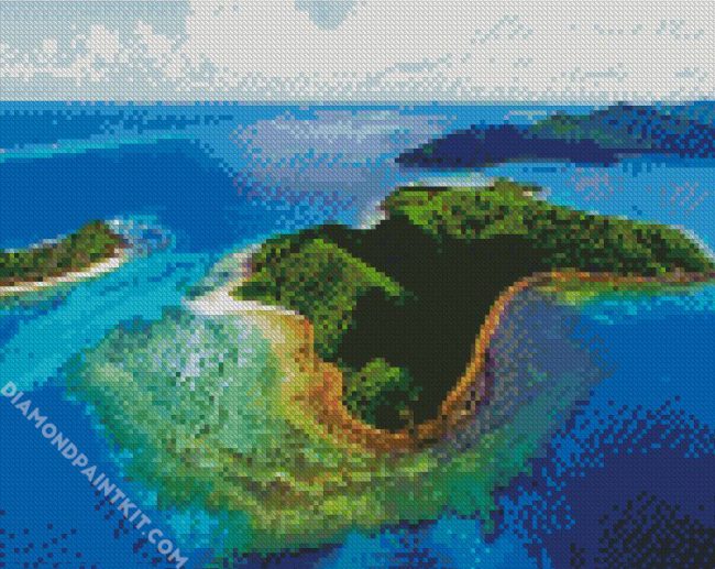 Fuji Island Seascape diamond painting