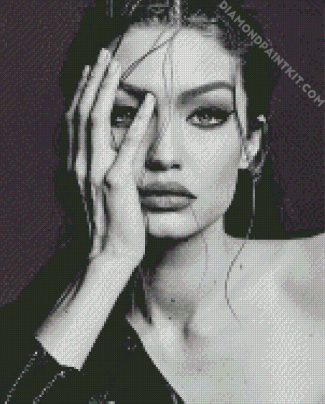 Gigi Hadid Black And White diamond painting