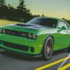 Green Dodge Challenger Hellcat Car diamond painting