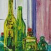 Green Glass Bottles diamond painting