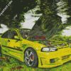 Green Honda Civic Car Art diamond painting