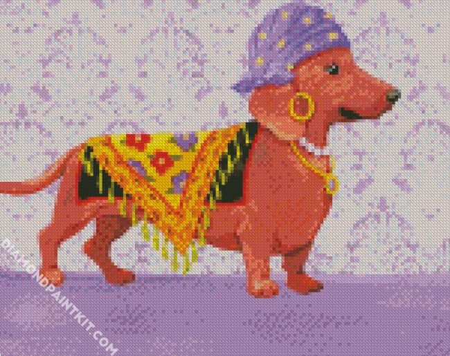 Gypsy Dachshund Dog diamond painting