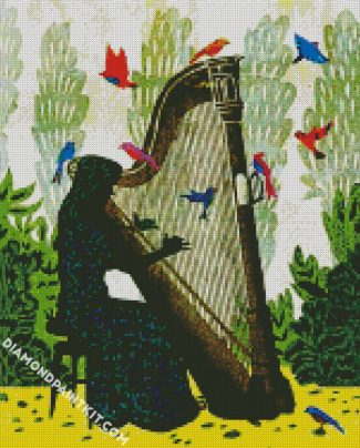 Harp Player Art diamond painting