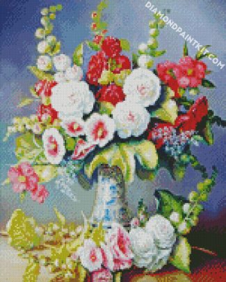 Hollyhocks Vase diamond painting