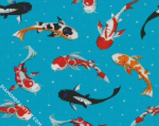 Illustration Koi Carp Fish diamond painting